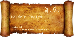 Mokán Indira névjegykártya